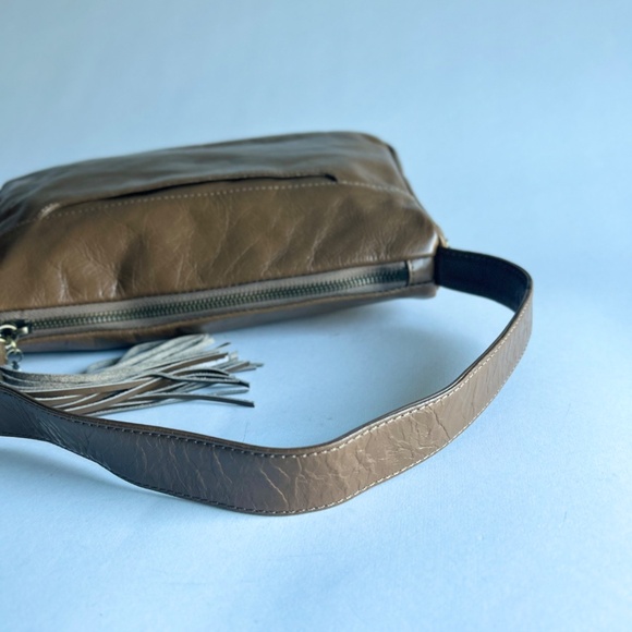 Hobo Brown Khaki Leather Tote Shoulder Bag - Picture 10 of 13